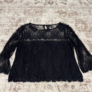 H&M Black Lace Blouse